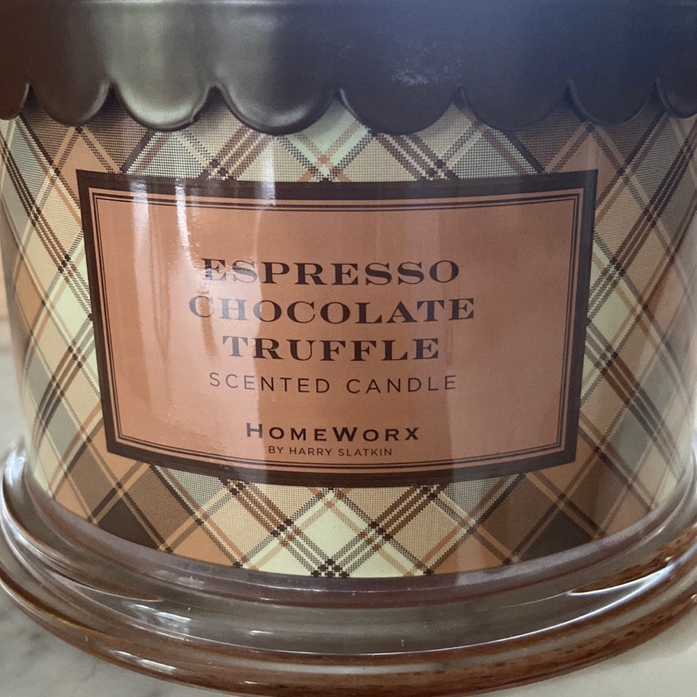 NEW never burned Espresso Chocolate Truffle candle - Homeworx by Harry Slatkin